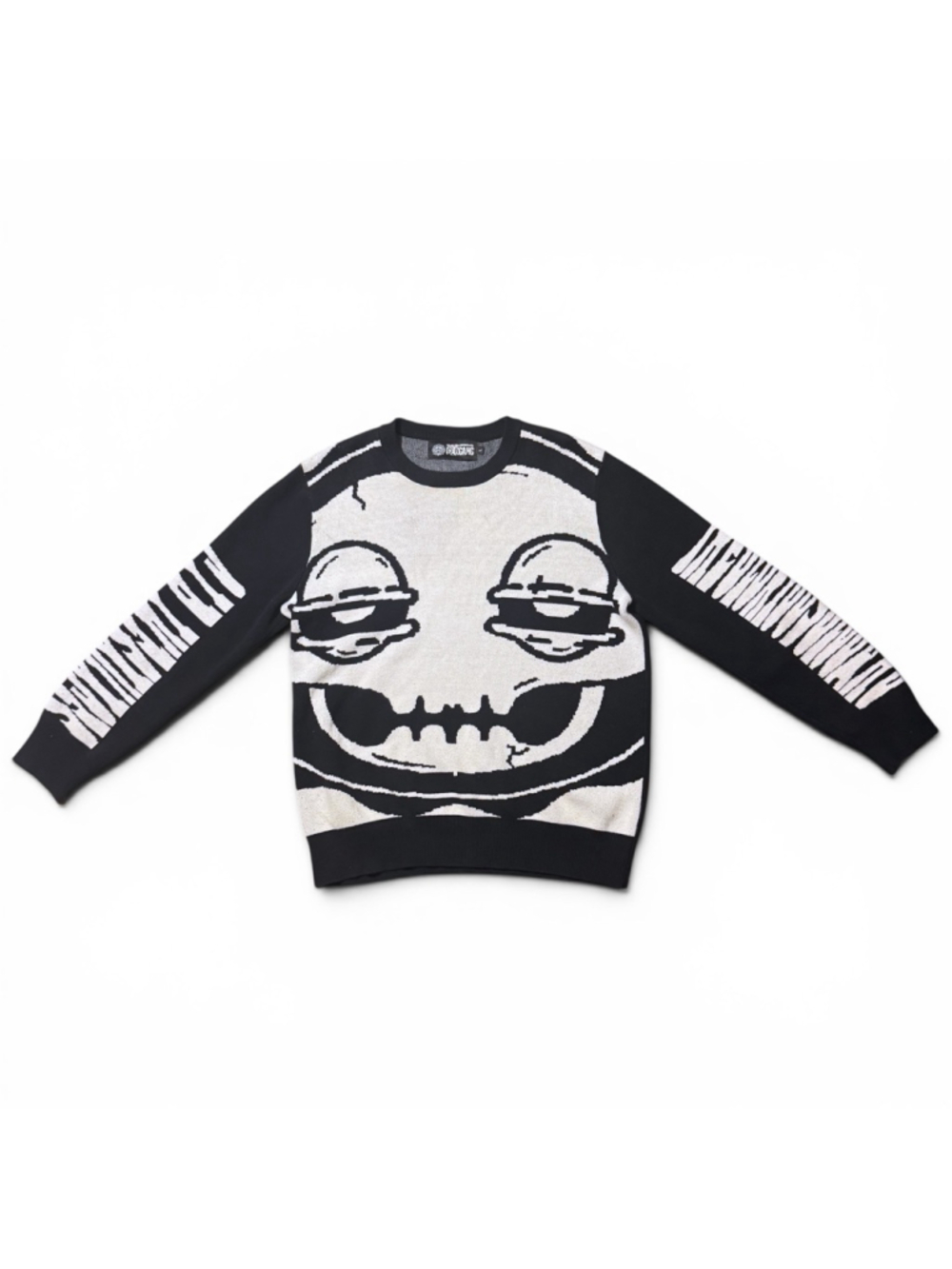 Glo Gang Crewneck Sweater Size L Black & White Skull Print Chief Keef